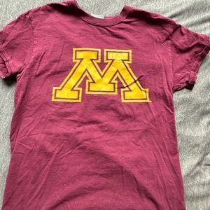 University Of Minnesota Maroon and Gold Short Sleeve Tee